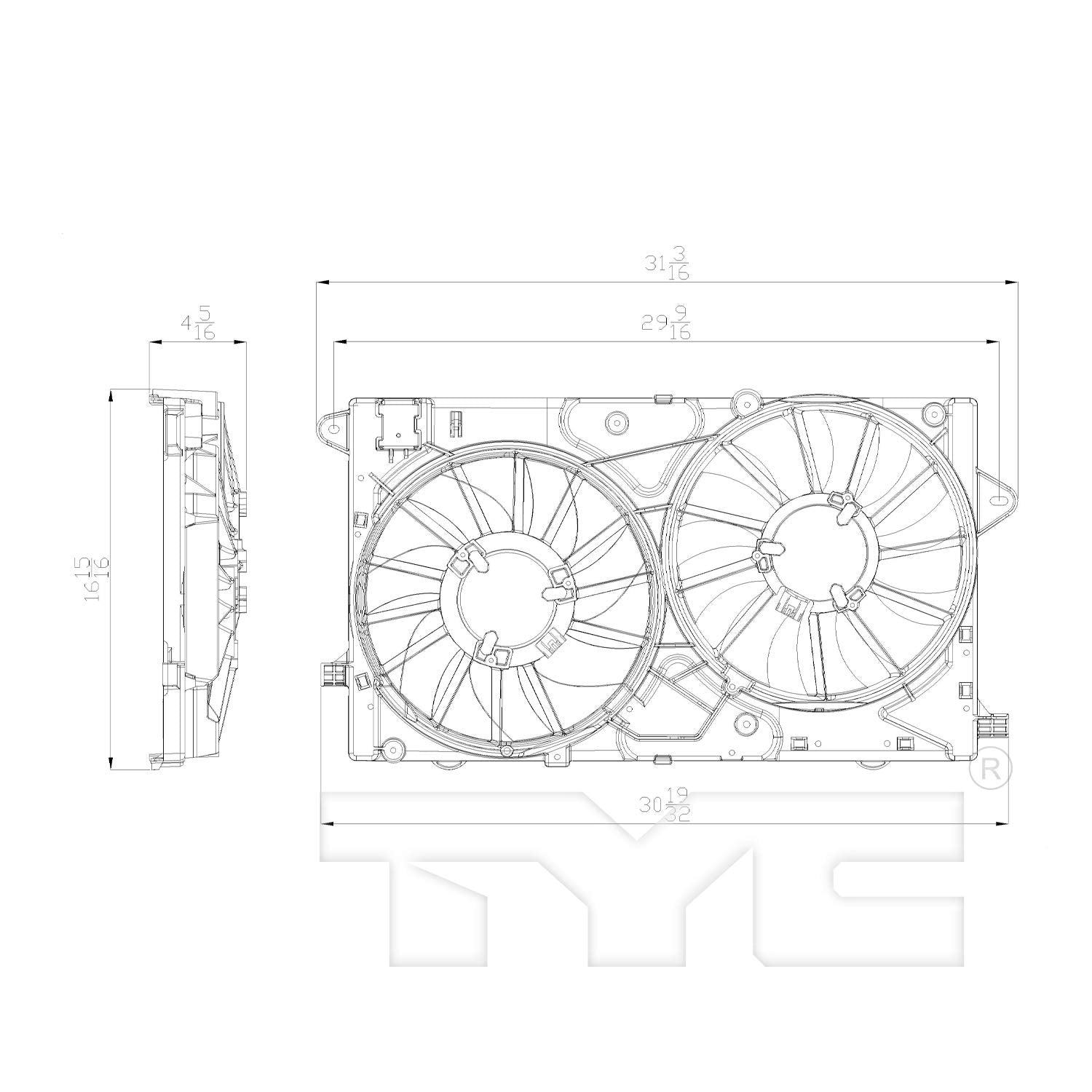 Cooling Fan Assembly TYC 622790 Compatible with 2010-2016 Buick Lacrosse