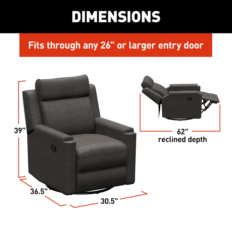 McCoy THOMAS PAYNE Signature RV Swivel Glide Recliner with Easy Manual Recline, Swivel, Glide Functionalities, High-Density Foam - 2024044210