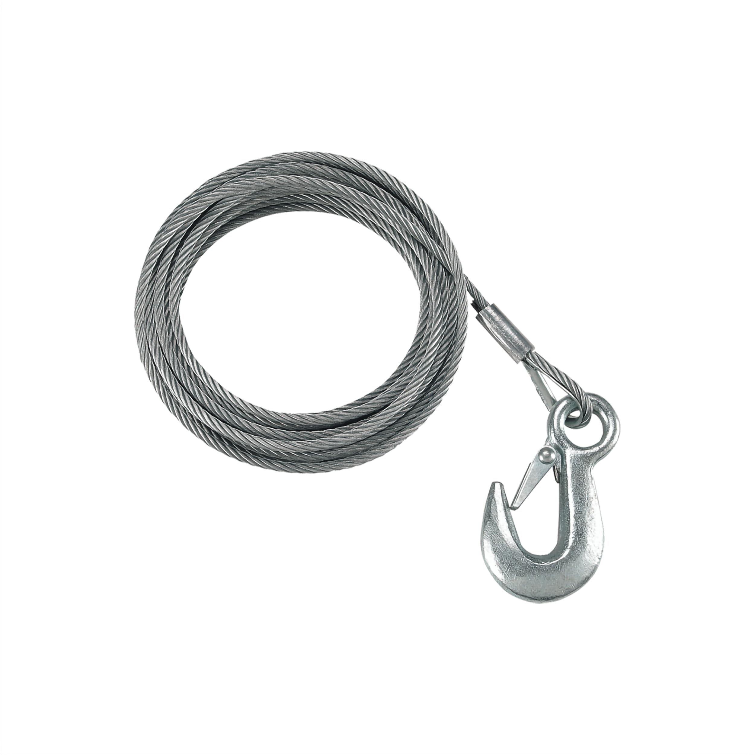 Fulton Boat Winch Cable with Hook, 3/16 Inch x 25 Foot, 4,200 lbs. Galvanized Steel Breaking Strength