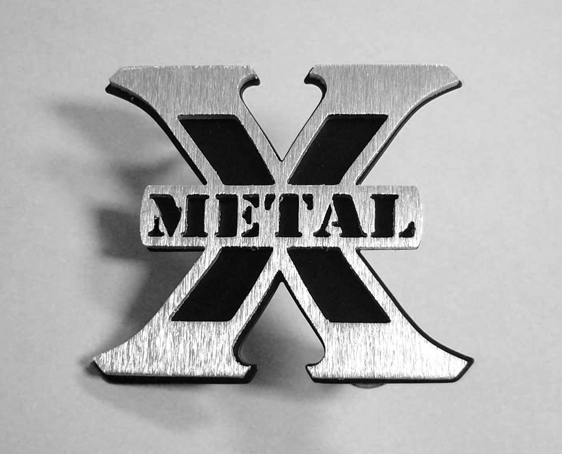 Brushed Small X-Metal Logo, 2 1/4 Inch Height x 2 2/1 Inch Wide - PN #6710011