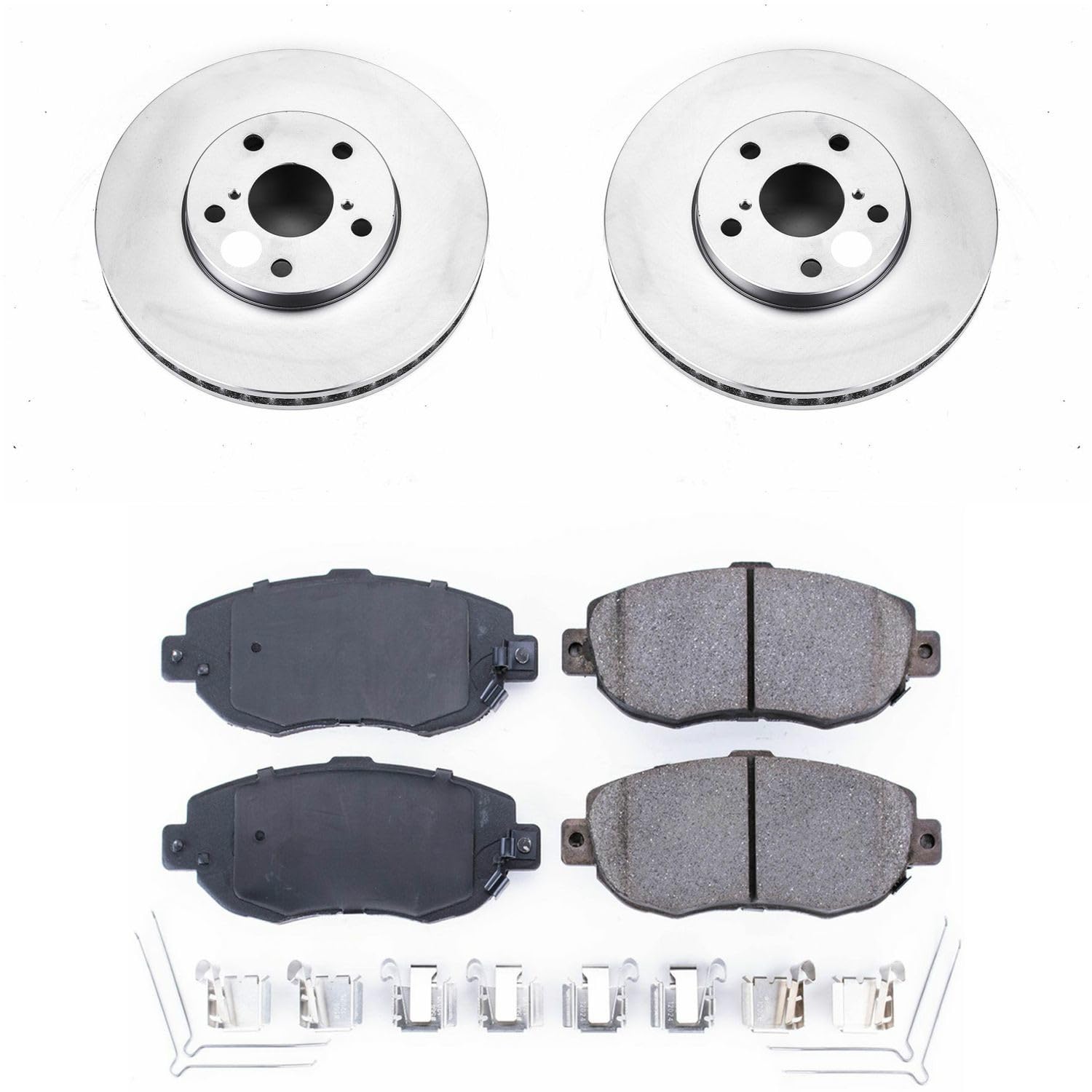 Coated Power Stop CRK1077 Brake Rotor & Ceramic Brake Pads- front