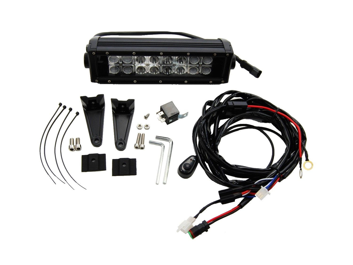 KC HiLites 10" C-Series C10 LED Light Bar with Wiring Harness and Waterproof Connectors
