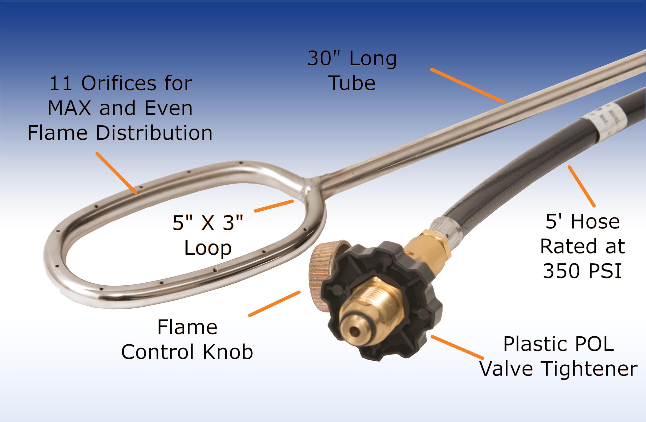 Propane Fire Starter Torch Flame King YSNFS-02 for Firepits, Charcoal Grills, and Wood Oven