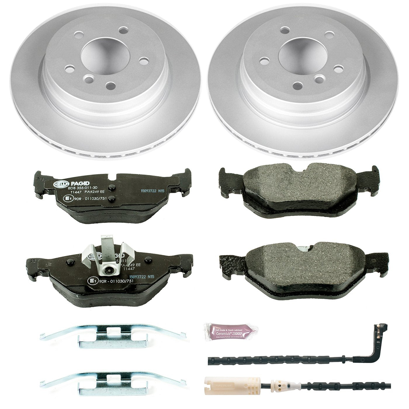 Rear Power Stop ESK3002 Brake Kit Euro-Stop BMW and 1 Rear Sensor Wire For BMW 328i 2007-2010, BMW 328i xDrive 2009-2010, BMW 328xi 2007-2008 [Model Specific]