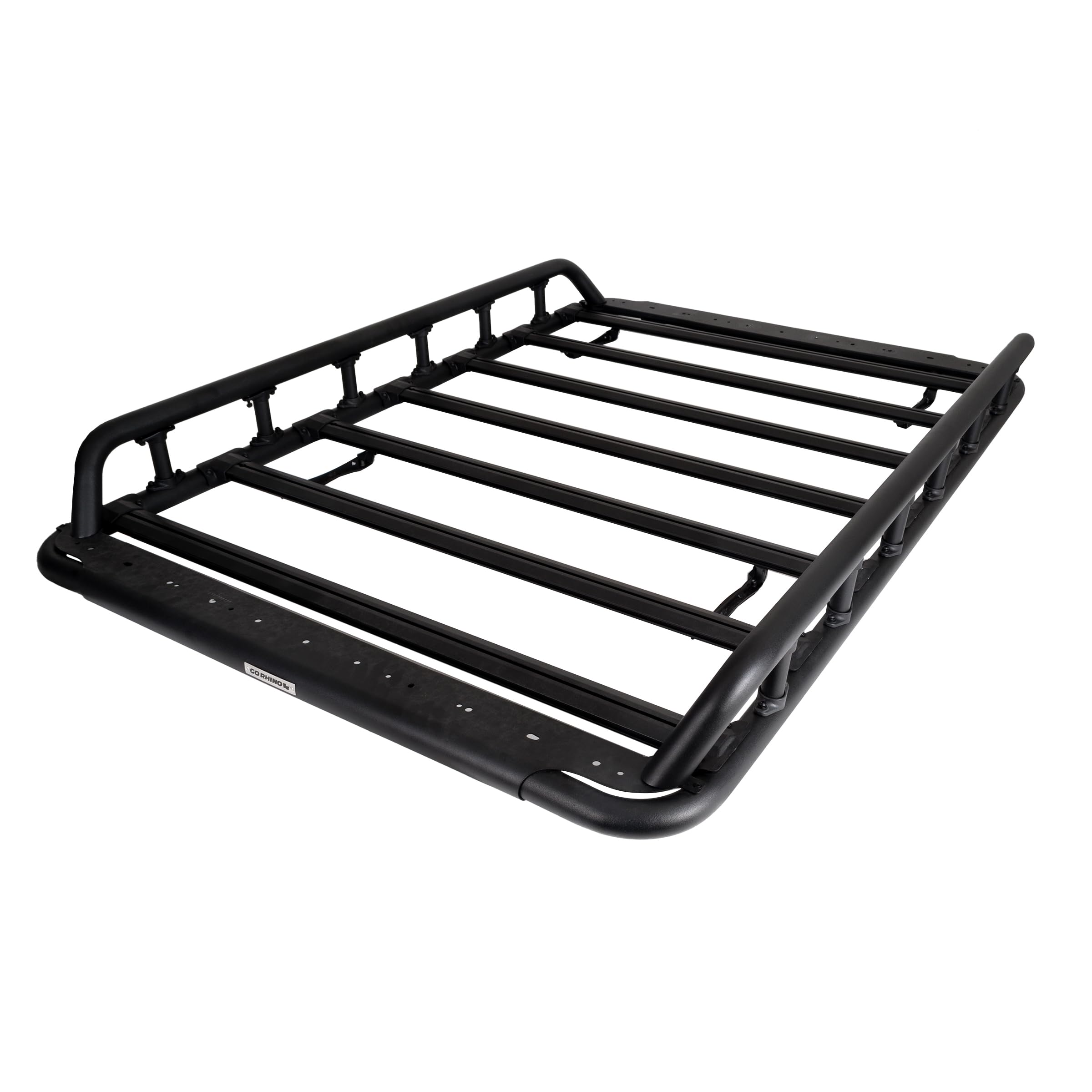 Go Rhino 500 SRM Flat Platform Roof Rack w/Dual Rail & Clamps | Aluminum, Textured Black, L: 75" x W: 52" | 5935271T | Mounts to Most Cross Bars