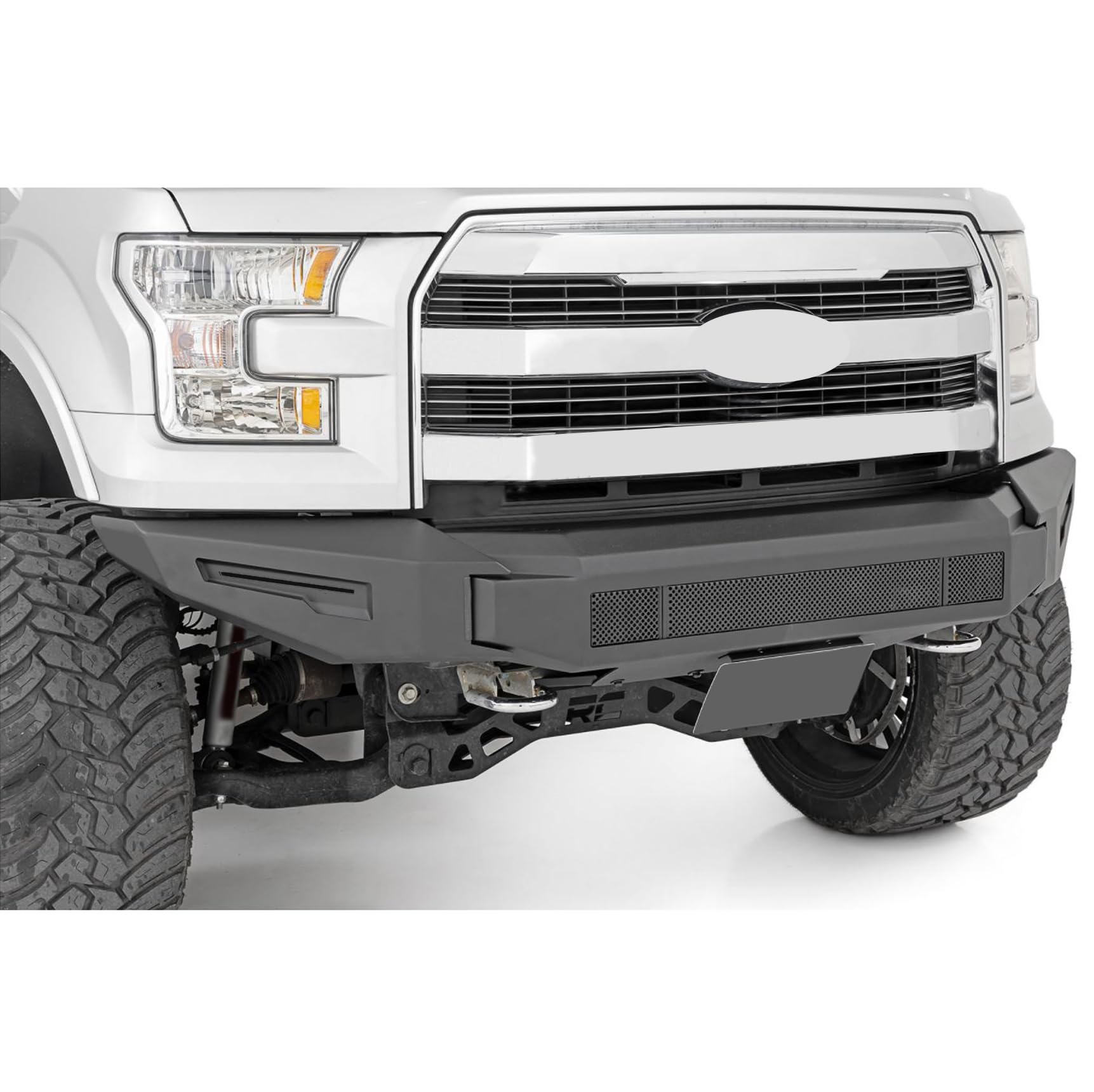 Armour II Black Horse Heavy Duty Modular Front Bumper Modular Matte Black Compatible with 2015-2017 Ford F-150-AFB-F116-BU