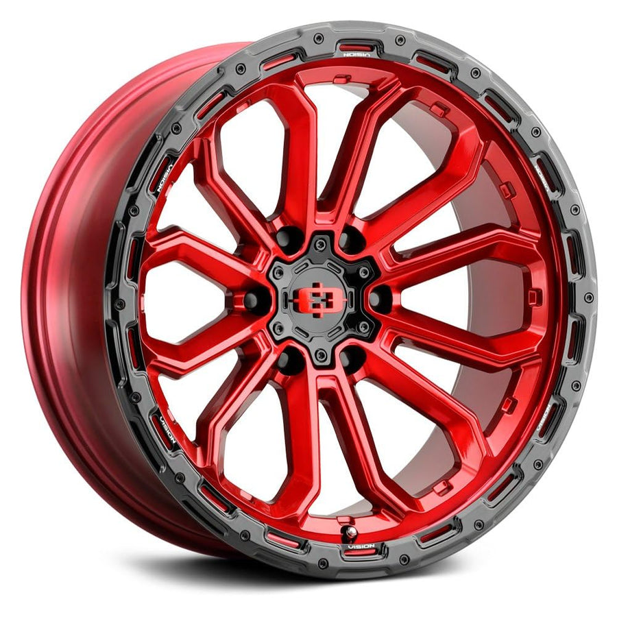405 Vision Korupt 17x9 6x5.5" +12mm Red Wheel Rim 17" Inch