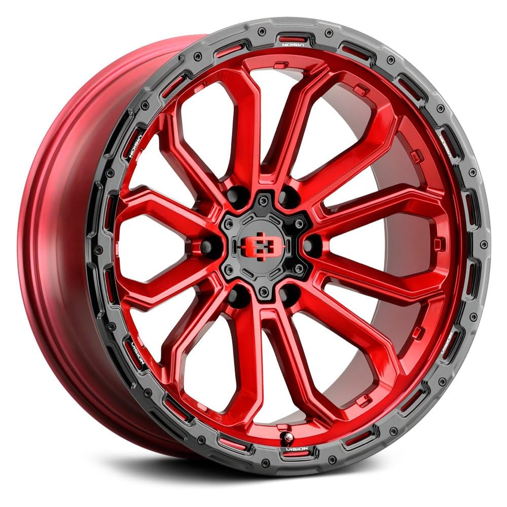 18x9 Vision 405 Korupt Rim +12mm Red Wheel Inch 6x135