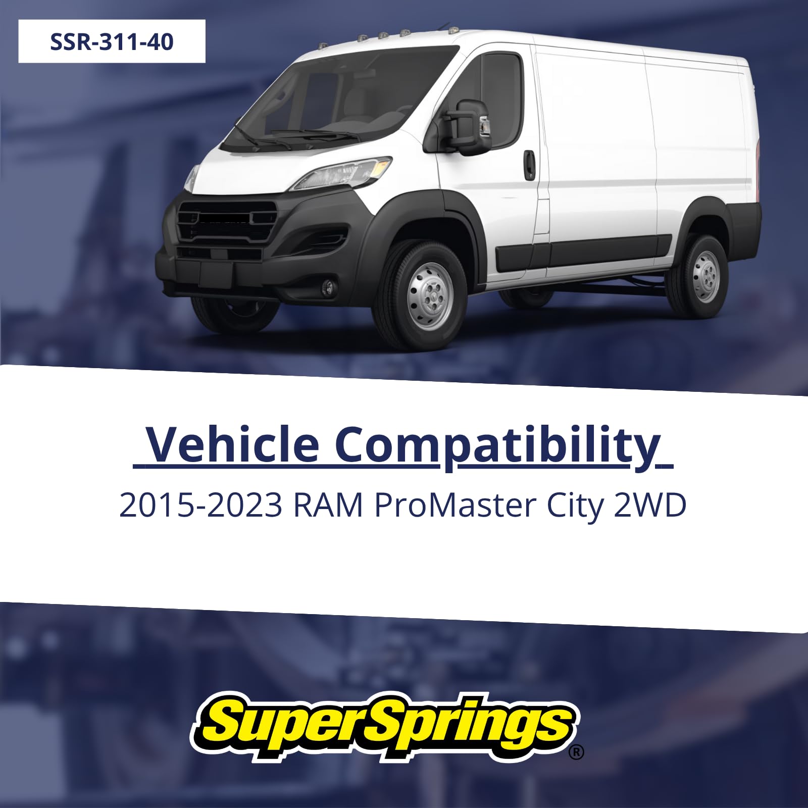 SuperSprings SumoSprings SSR-311-40 Rear for Dodge RAM ProMaster City Left/Right Pair 1400 (lb) Capacity at 50% Compression Made in the USA, Blue