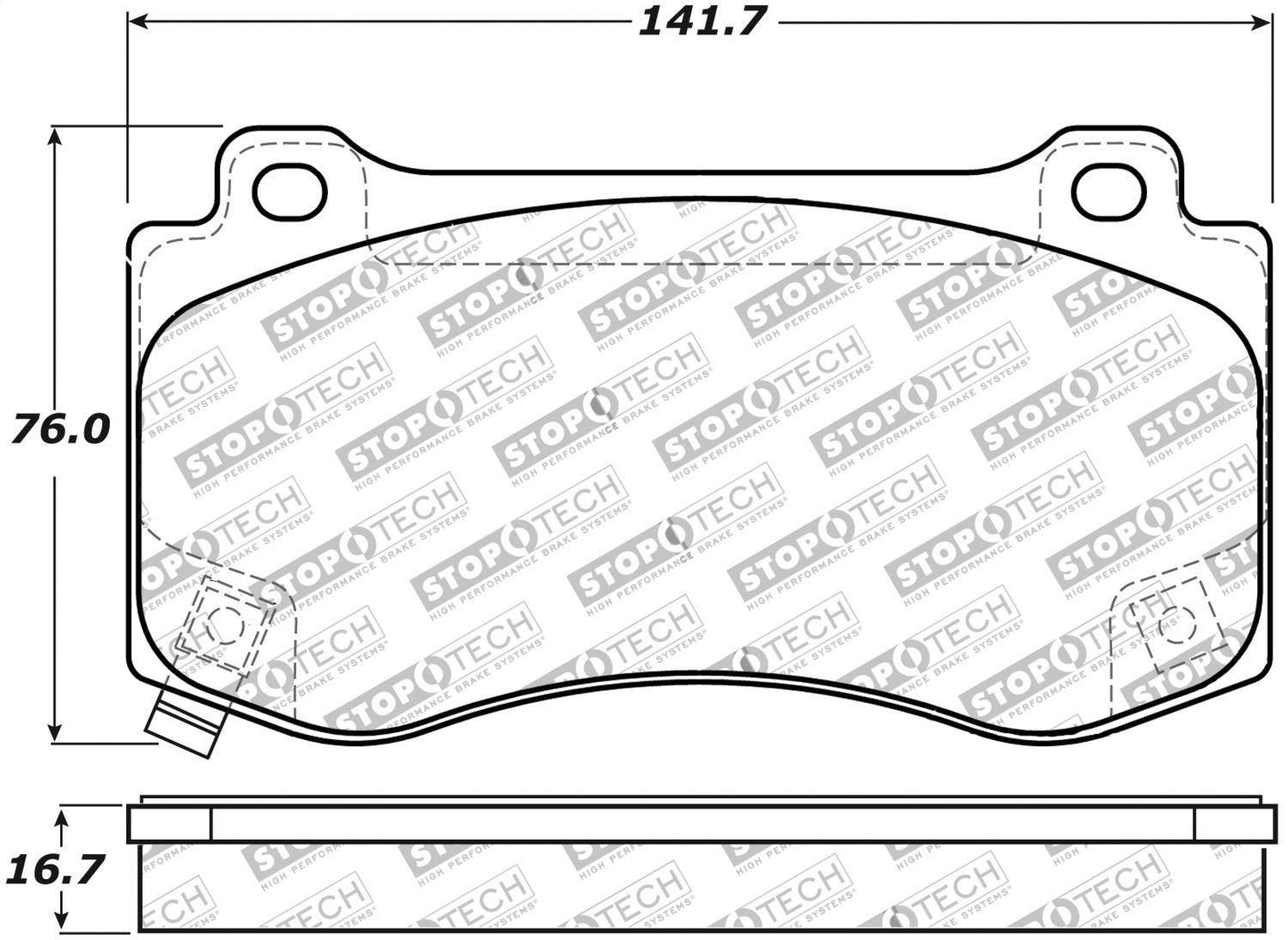 Sport Brake Pads StopTech 309.11490 with Shims and Hardware