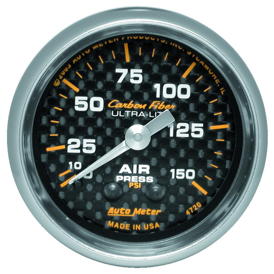 Auto Meter Mechanical Carbon Fiber Air Pressure Gauge 4720