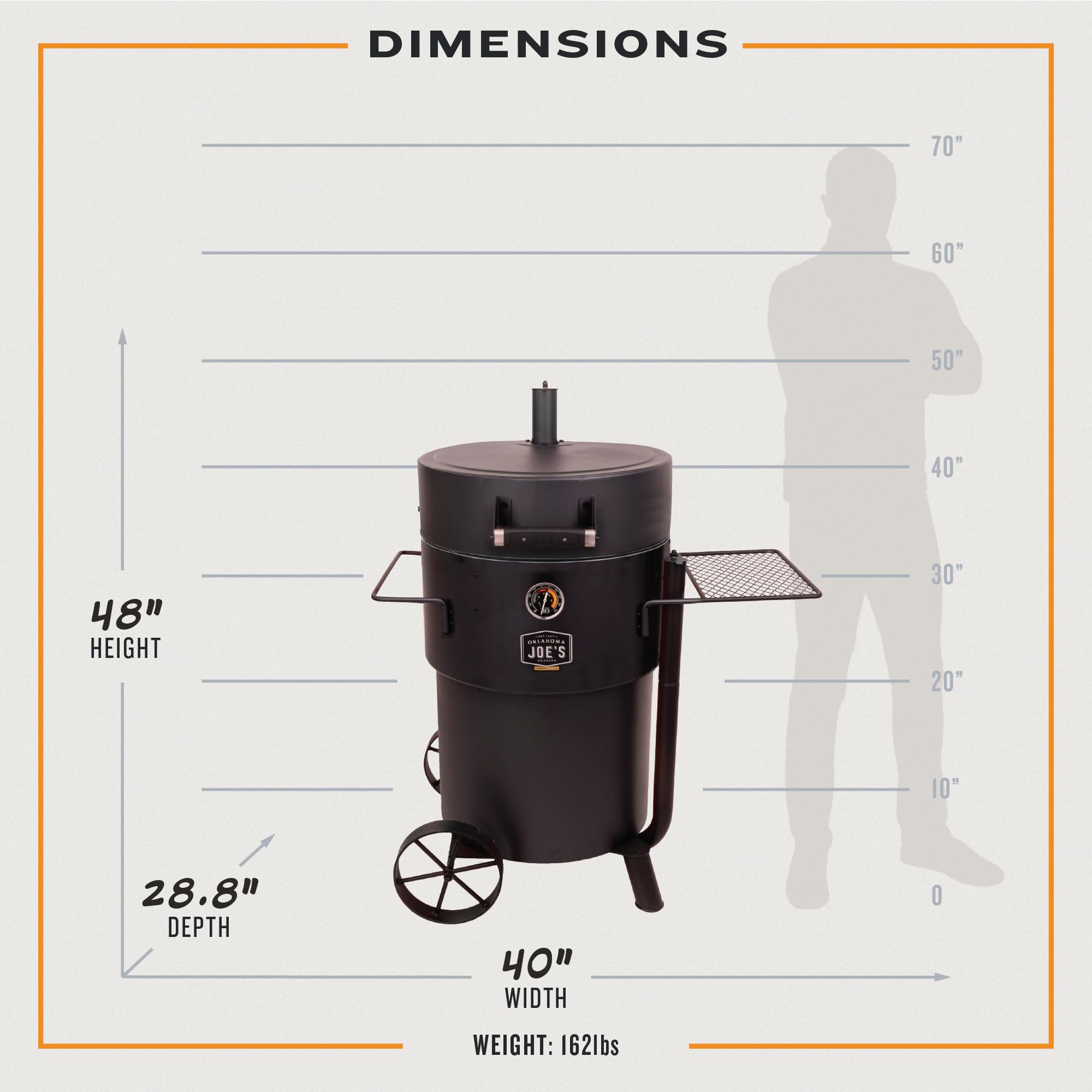 Bronco Pro Oklahoma Joe's Charcoal Steel Drum Smoker - 19202099