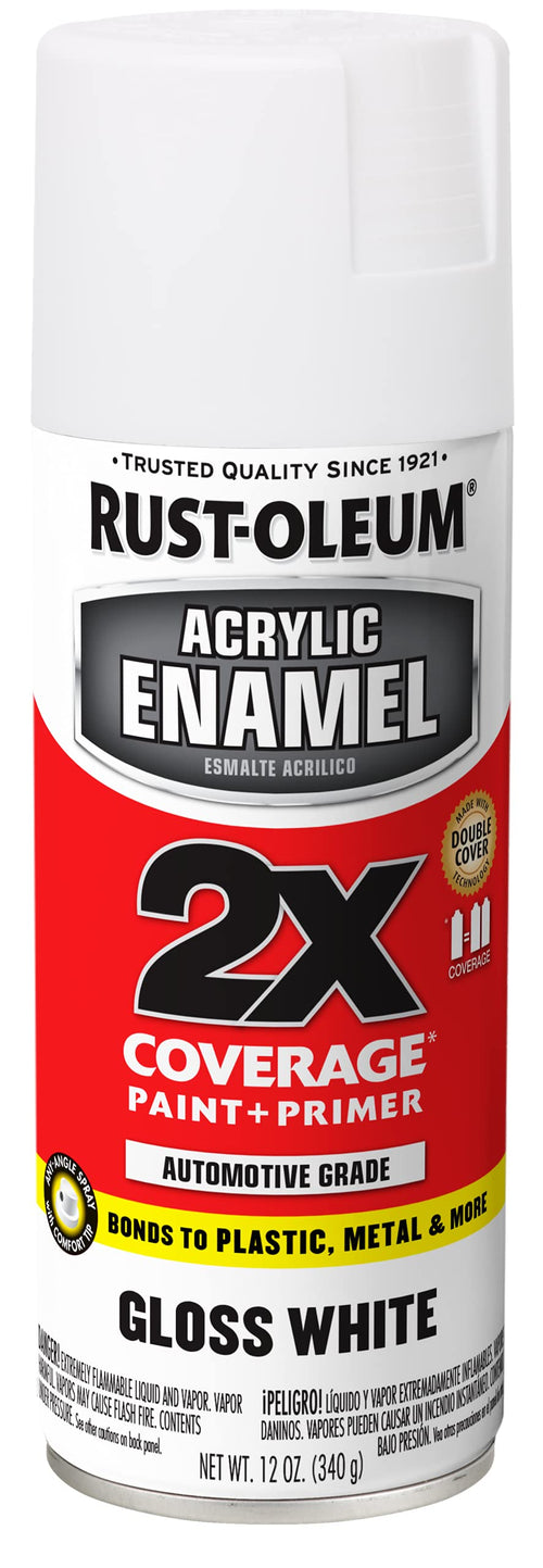 Acrylic Enamel Rust-Oleum 271919 2X Spray Paint, 12 oz, Gloss White, (Pack of 1)