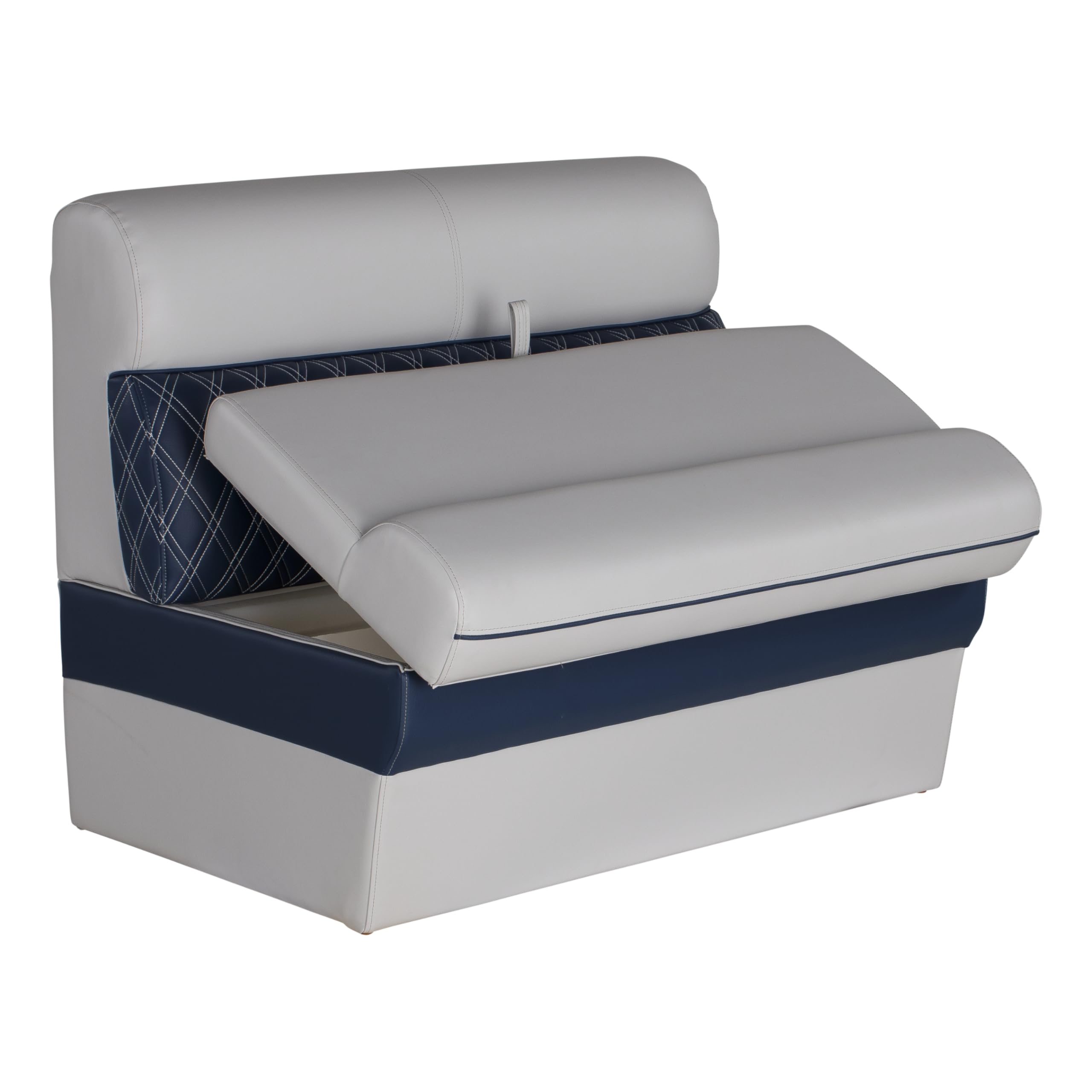Lippert 36" Straight Sunset Collection Pontoon Bench Seat, Contoured Foam Cushioning, Durable Marine-Grade Vinyl, Built-In Dry Storage, Poly Frame, 36"L x 28"W x 30"H - 2024021323