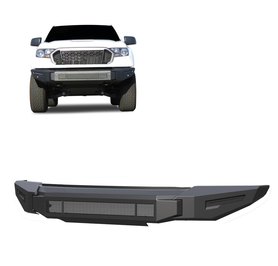 Armour II Heavy Duty Black Horse Modular Front Bumper Modular Matte Black Compatible with 2019-2023 Ford Ranger-AFB-FR19-BU