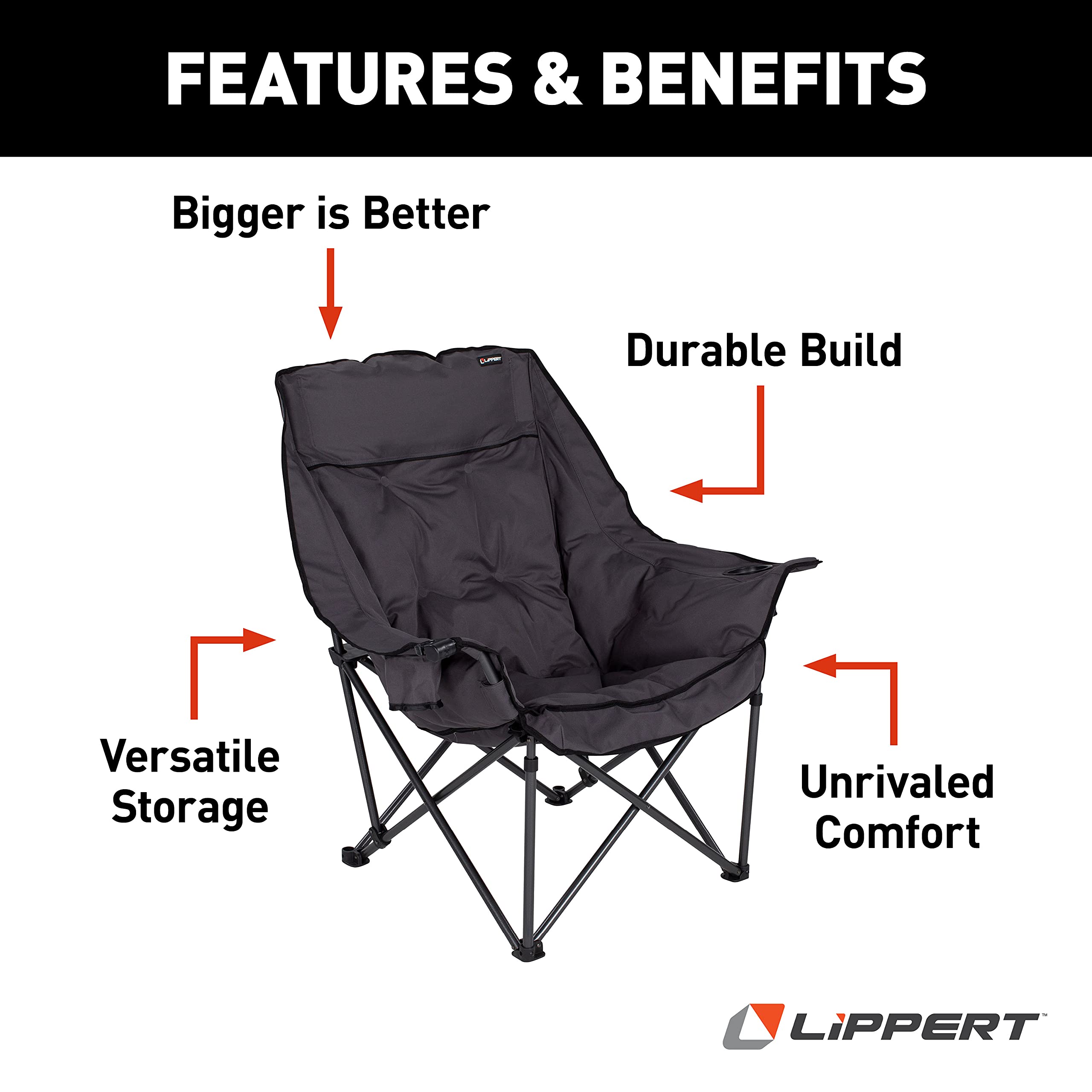 Camping Chair Big Bear Padded with Carry Bag