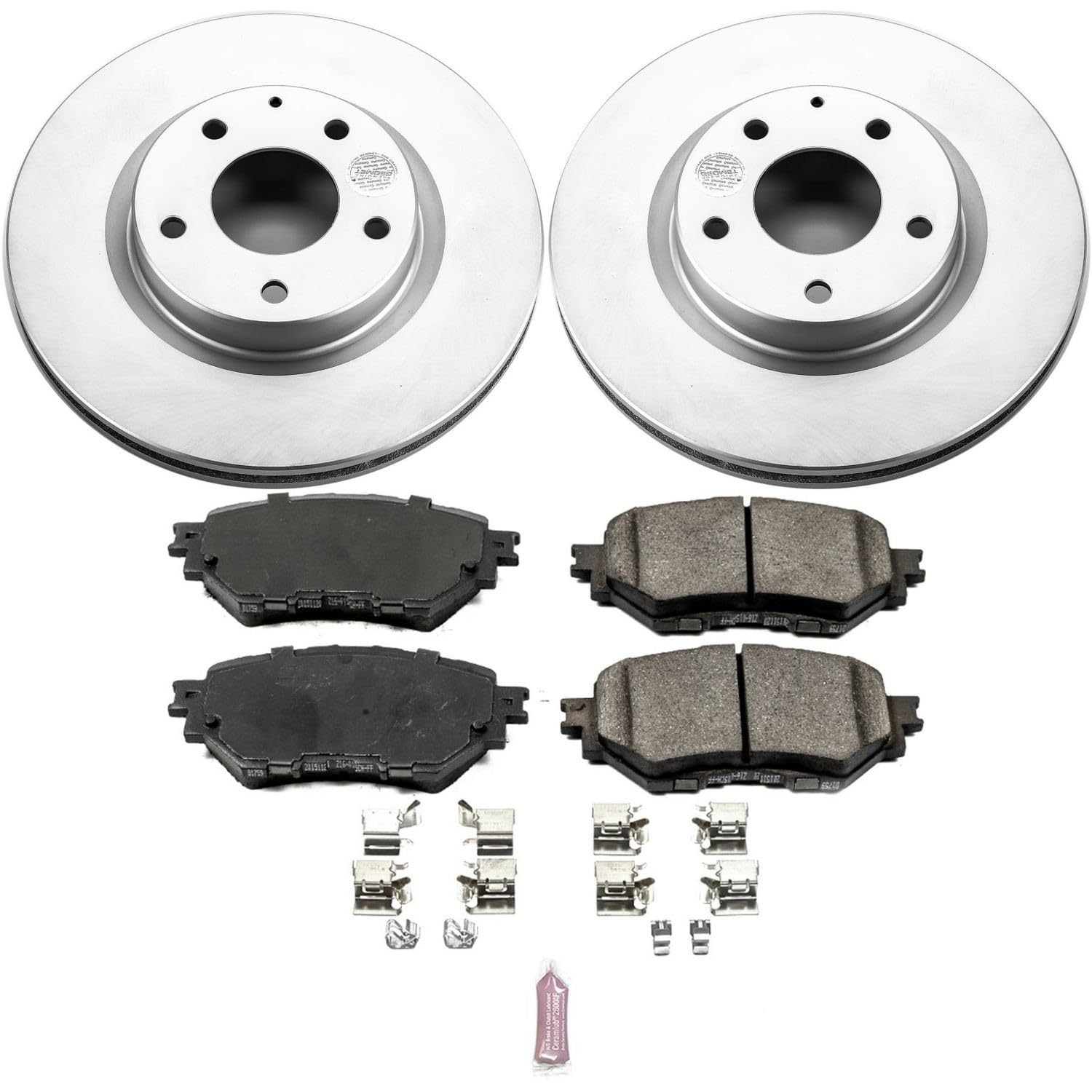 Coated Brake Rotor and Ceramic Brake Pads Power Stop CRK7517- Front For Mazda 3 2017-2018 [Model Specific]