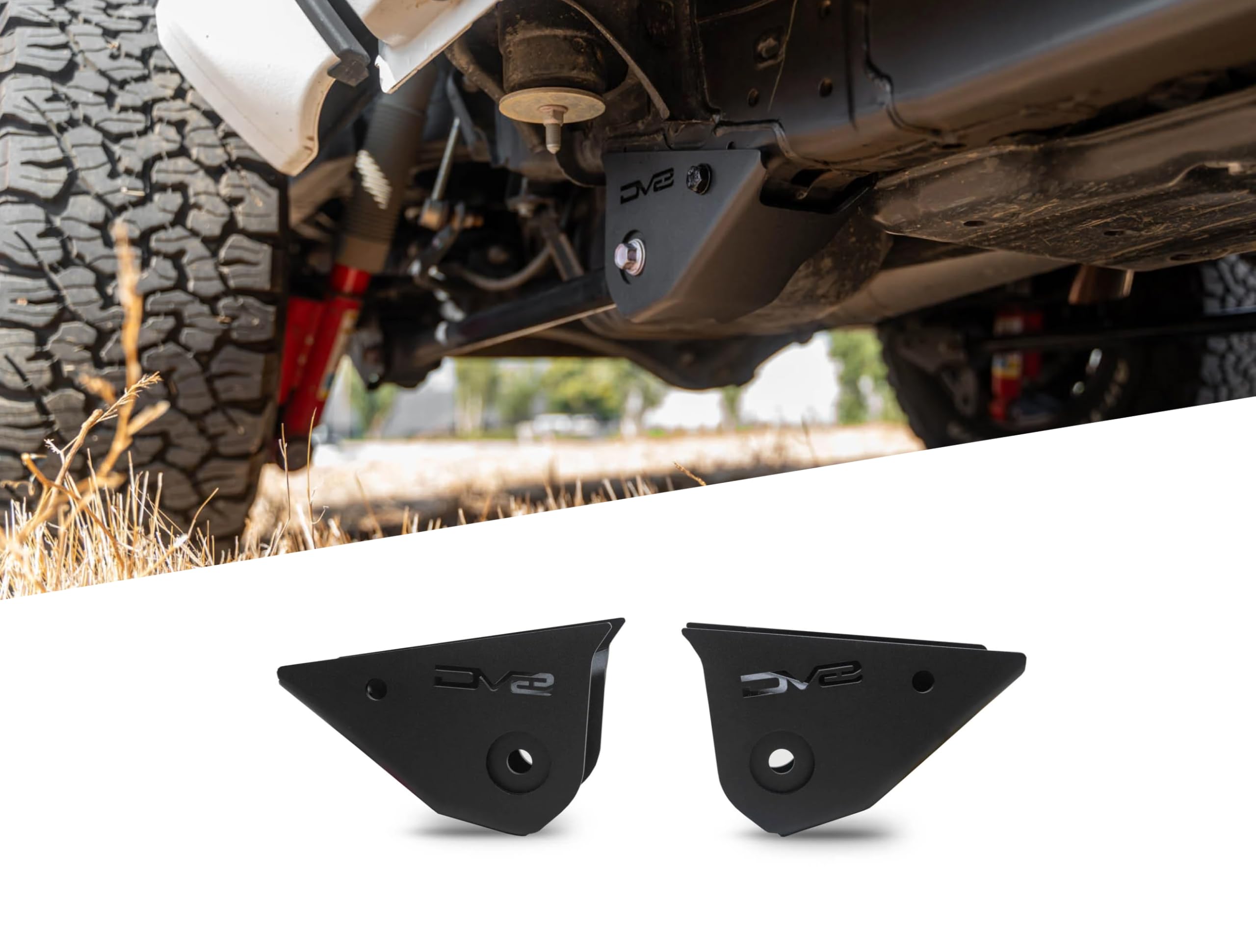 DV8 Offroad Skid Plates for Trailing Arm 2024 Toyota Tacoma | Protects the Vulnerable Trailing Arm Mounts | Helps Prevent Your Truck from Catching on Obstacles | 5mm Steel | Fully Bolt-On Installation