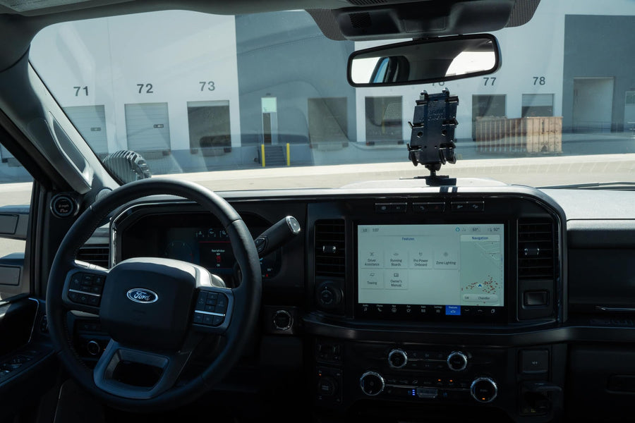 Digital Device Dash Mount Addictive Desert Designs for The 2023-2024 Ford Super Duty | Ram Mounts Compatible | Incorporated 12V USB Charging Port | Retains OEM Speaker | Made in The USA