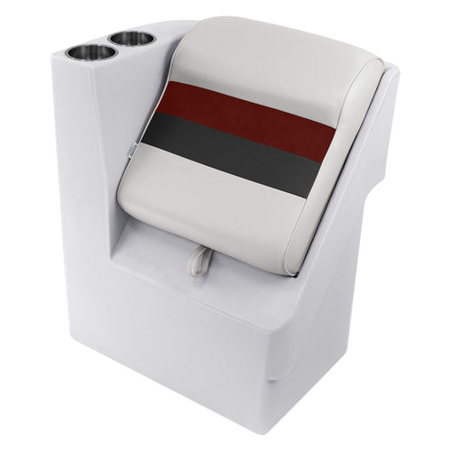 Wise Deluxe Series 8WD1305L-1009 Pontoon Left Lean Back Recliner Section, White/Red/Charcoal