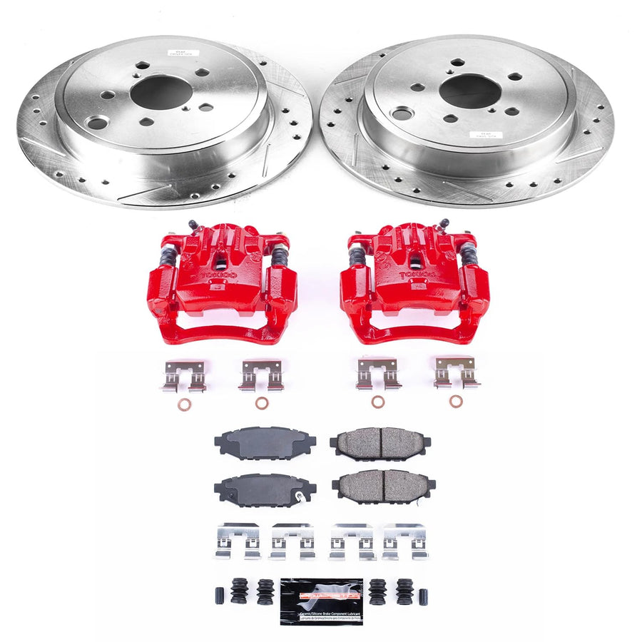 Z23 Evolution Power Stop KC4631A Rear Brake Caliper Kit-Brake Rotors, Carbon-Fiber Ceramic Brake Pads, Calipers