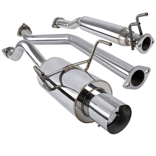 4" Muffler Tip Spec-D Tuning Catback Exhaust System + Silencer Compatible with Acura RSX Base 2.0L 2002-2006