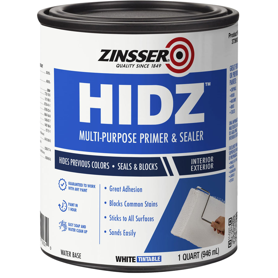HIDZ Zinsser Multi-Purpose Primer and Sealer, Quart, Flat White