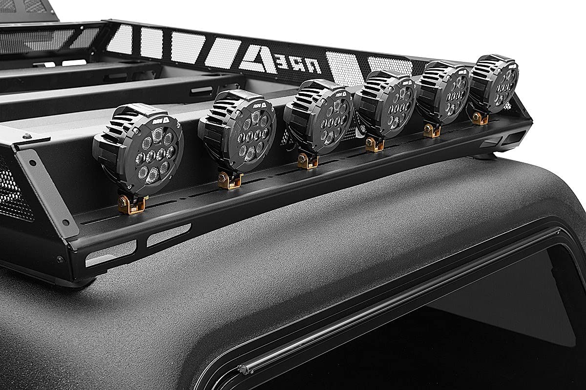 A.R.E. Lighting System Rival | 23705-81867/HO/B | 4.6" LED Round Multi Mount Off Road Attachment Bracket, 2500 Lumens (does not come with wiring harness/switches),Black Housing/White Light