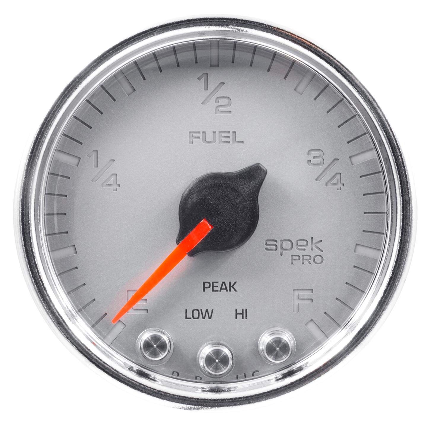 Gauge AUTO METER P31221 Fuel Level (Spek-Pro 2 1/16", 0-270Ω Programmable, Slvr/Chrm, Spek-Pro)
