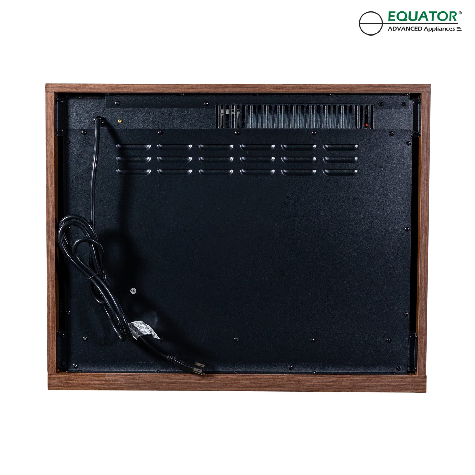 Equator 26" Electric Portable/Freestanding Fireplace in Walnut Brown w/Flame Log Effect Infrared Quartz