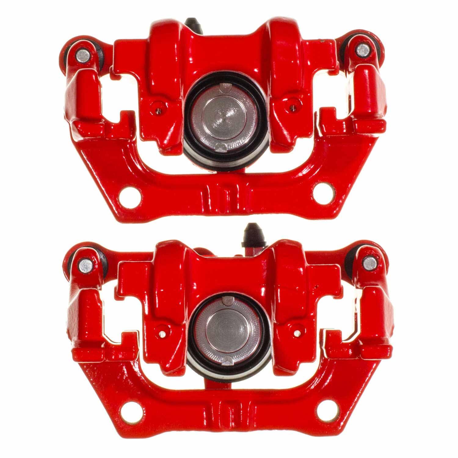 Power Stop S15156 Rear Pair of High-Temp Red Powder Coated Calipers