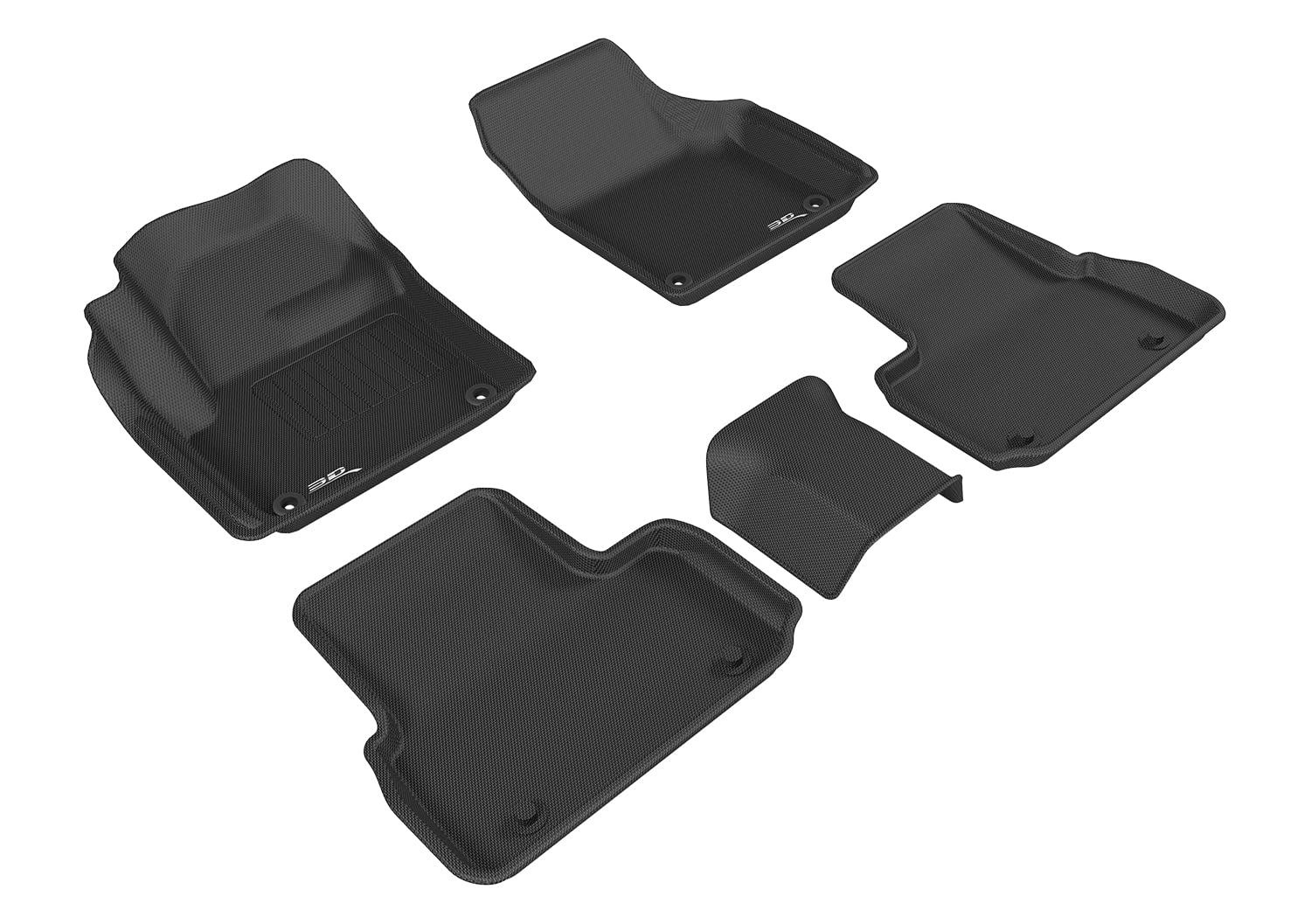 Kagu 3D MAXpider Custom Fit Floor Mat (Black) for 2015-2019 Land Rover Discovery Sport 5-Seats - 1ST Row 2ND Row
