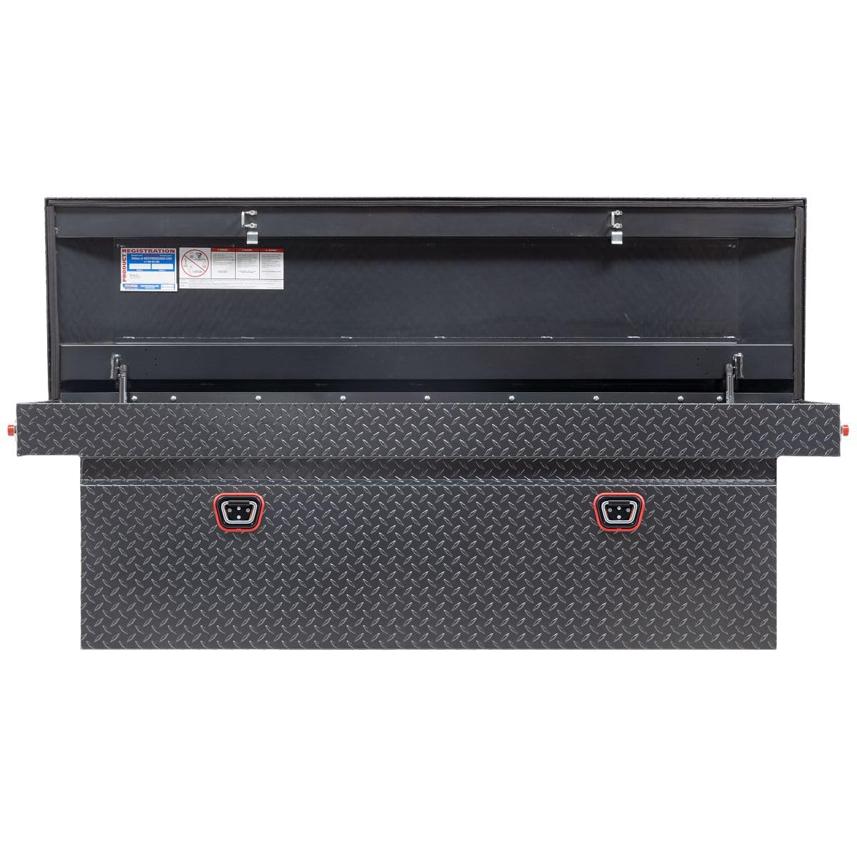 Weather Guard Saddle Truck Box Model 123-6-04, Aluminum, For Full Size Trucks, Deep, Gunmetal Gray, 15.0 cu ft capacity