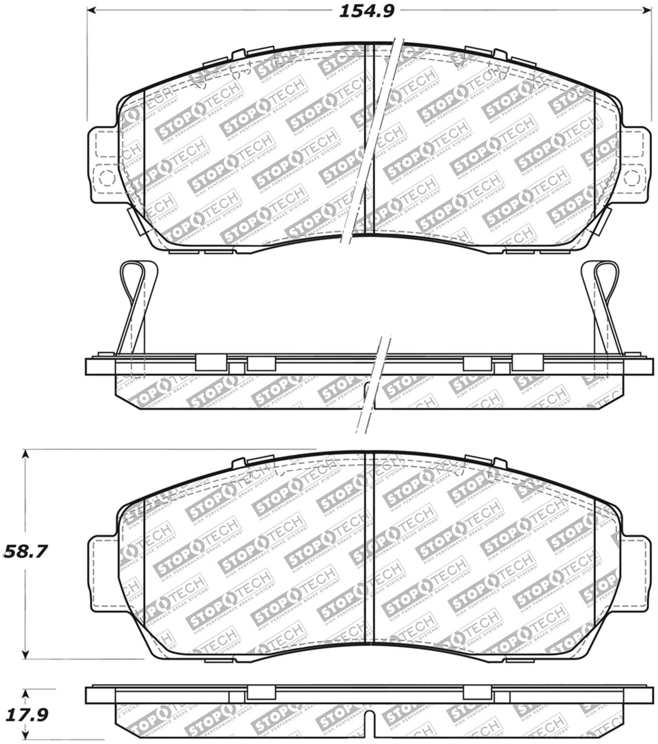 Brake Pads StopTech 305.10890 Street Select with Hardware