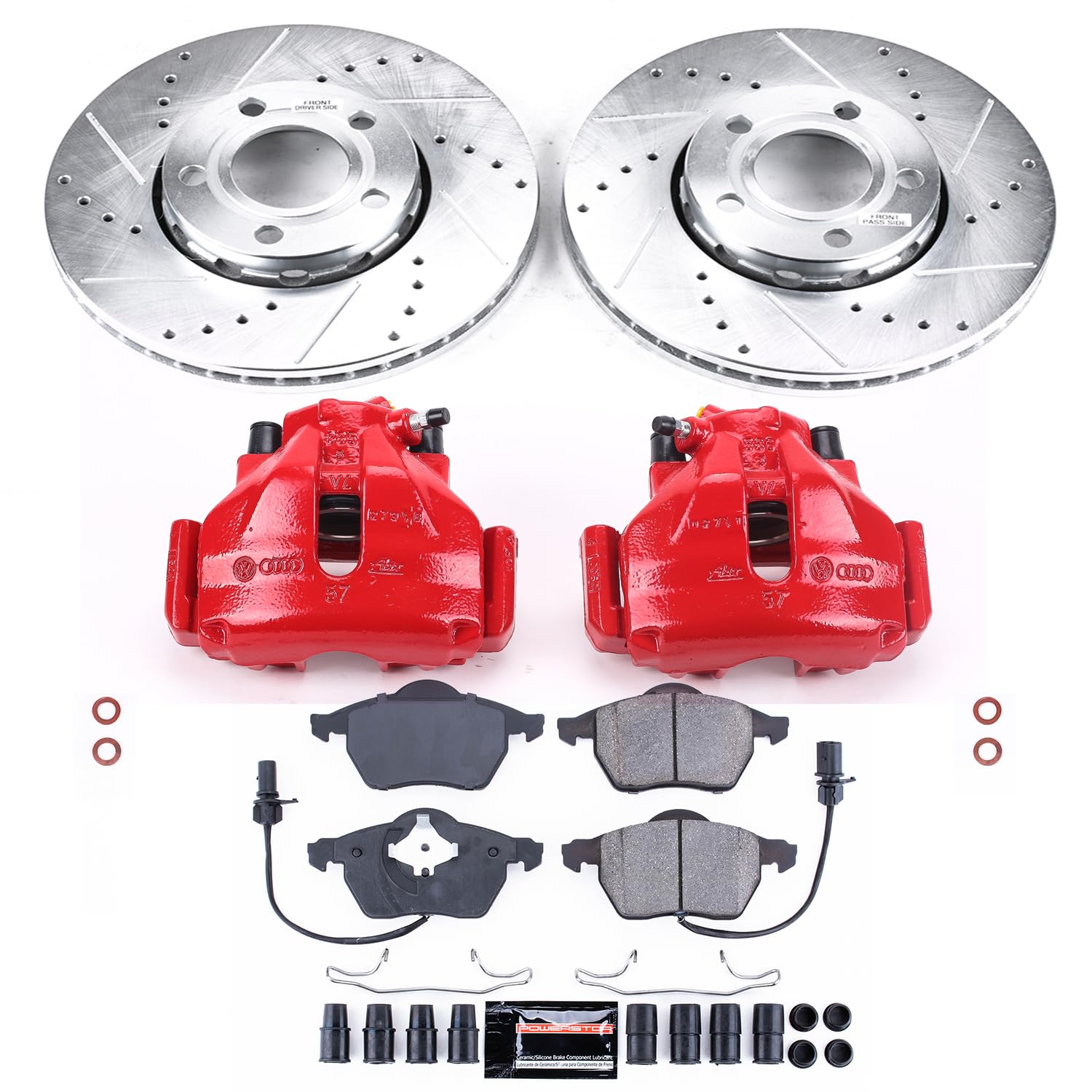 Power Stop Z23 Evolution Sport Front Caliper Brake Kit- Brake Rotor, Brake Caliper and Carbon-Fiber Ceramic Brake Pads