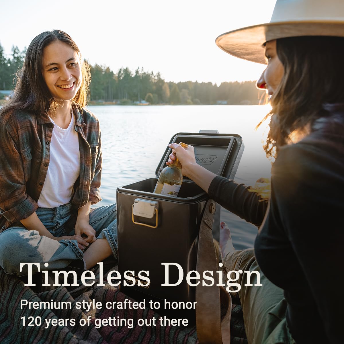Premium Steel Belted Cooler & Wine Chiller - Coleman 1900 Collection, Durable Insulated Stainless Steel Portable Cooler with High Ice Retention, Perfect for Beach, Camping, Tailgating, Picnics & More
