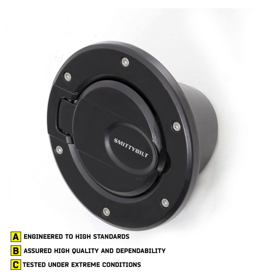 BILLET GAS COVER SmittyBilt BLACK - SB75007