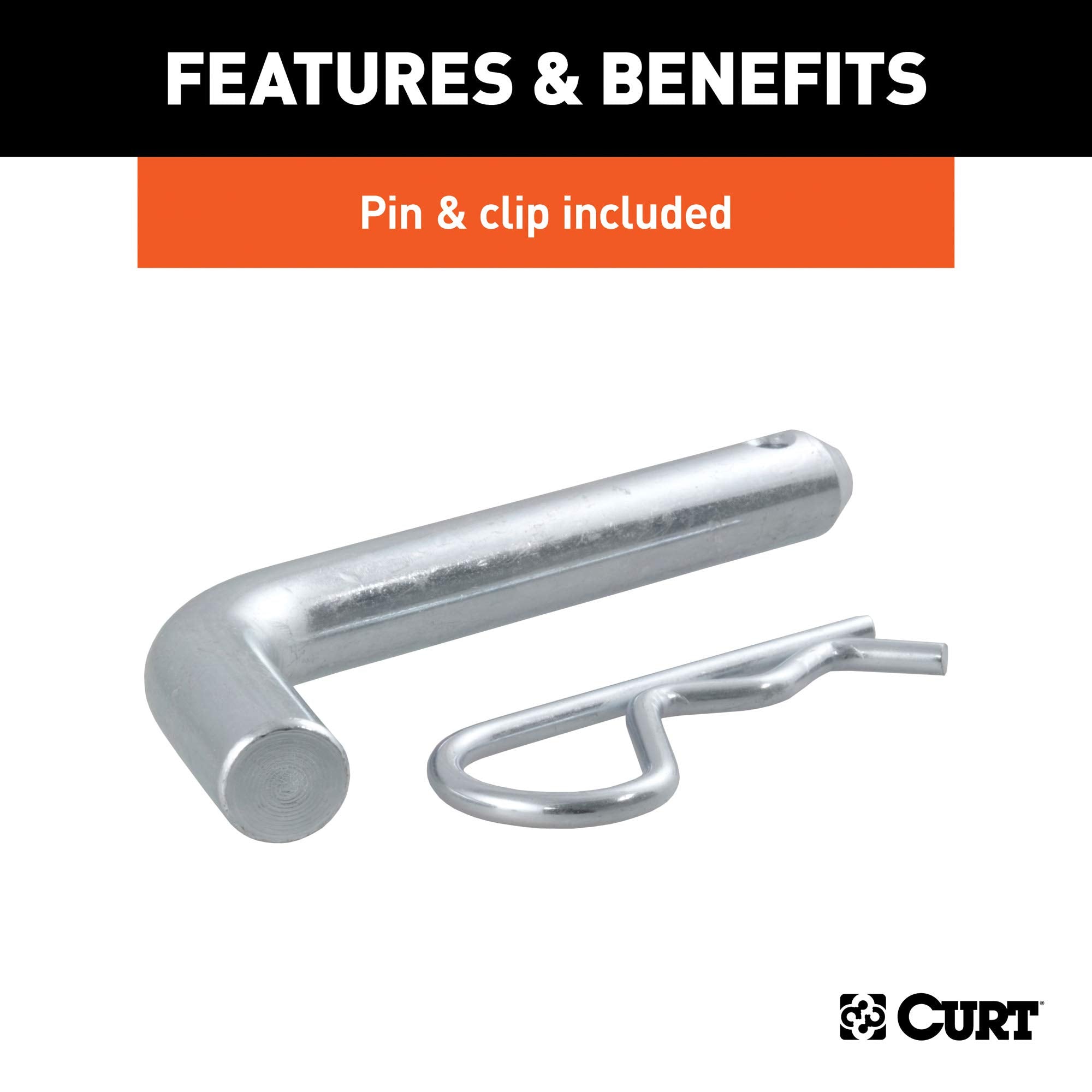 CURT Fusion Trailer Hitch Mount with 1-7/8-Inch Ball & Pin, 2-Inch Receiver Fits, 5,000 lbs, 4-Inch Drop
