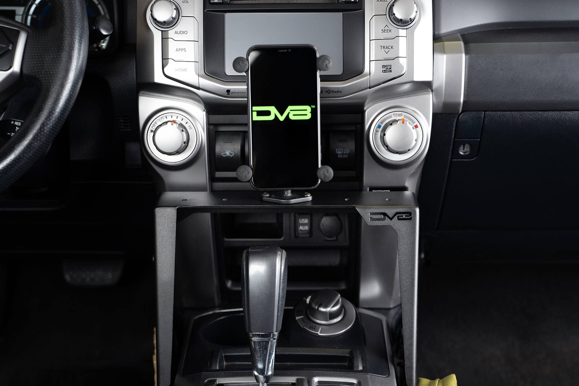 DV8 Offroad Molle Panels & Center Console Device Mount for 2010-2024 Toyota 4Runner 5th Gen | Mount for Cell Phone, GPS, Radio, & Other Accessories | Automatic & Manual Transmissions