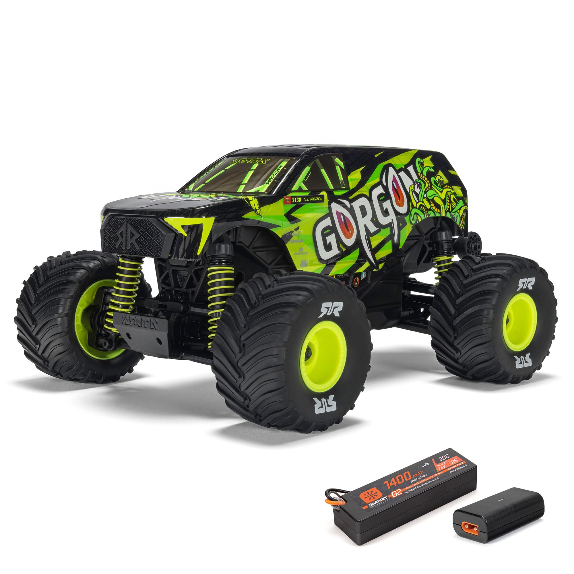 ARRMA 1/16 Gorgon GROM RC Truck 4X4 RTR Brushed Monster Truck (Battery & Charger Included), Yellow, ARA2130T1