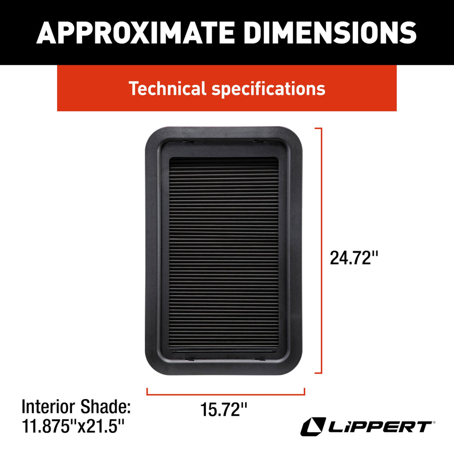 EcoCell Thin Shade Lippert Complete RV Window Kit for Entry Doors with Frame, Tinted Glass, Horizontal Blind, Sun-Blocking Protection, Easy Sliding Operation, Quick Installation - 2025009148