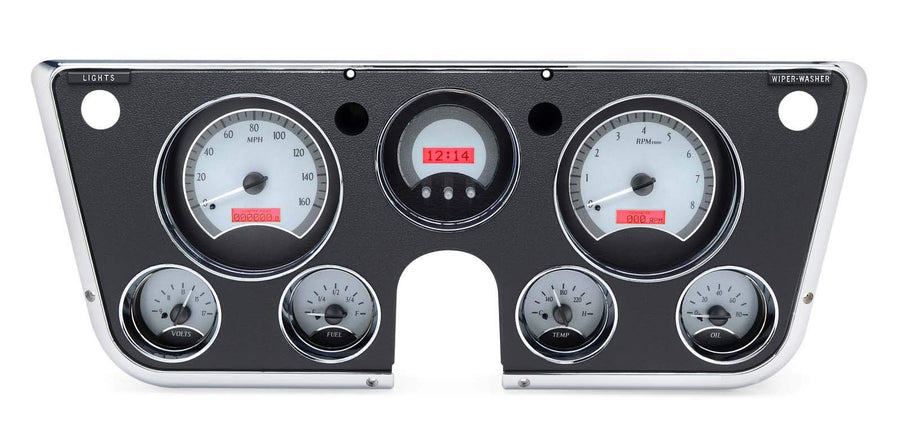 Dakota Digital VHX System, 1967-73 Chevy Truck - Silver Face Red Display