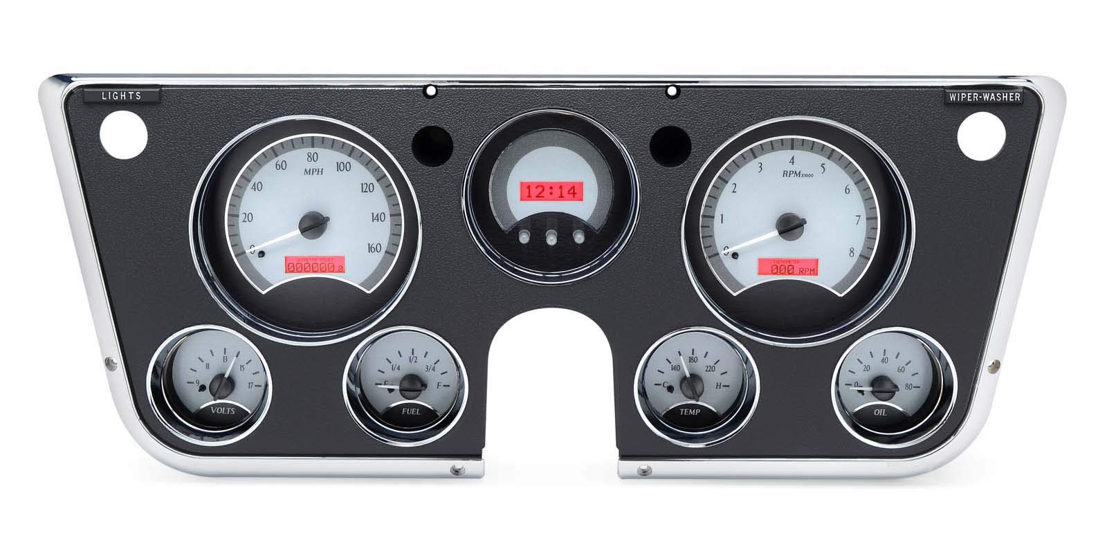 Dakota Digital VHX System, 1967-73 Chevy Truck - Silver Face Red Display