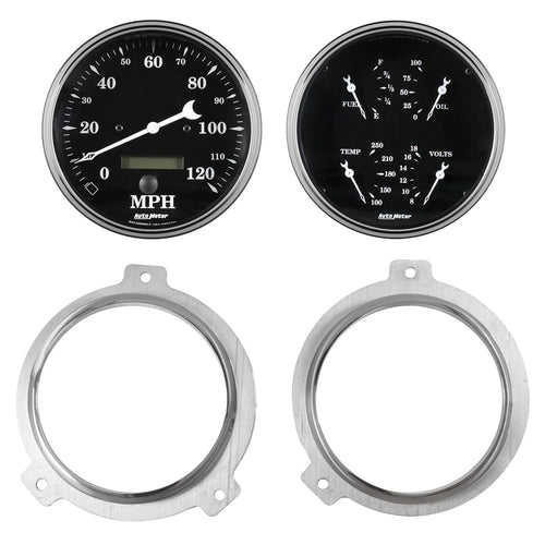 AutoMeter Dash Kit Direct Fit, 2 Pc, Chevy Car 51-52, 2 X 5, Old TYME Black (7038-07)