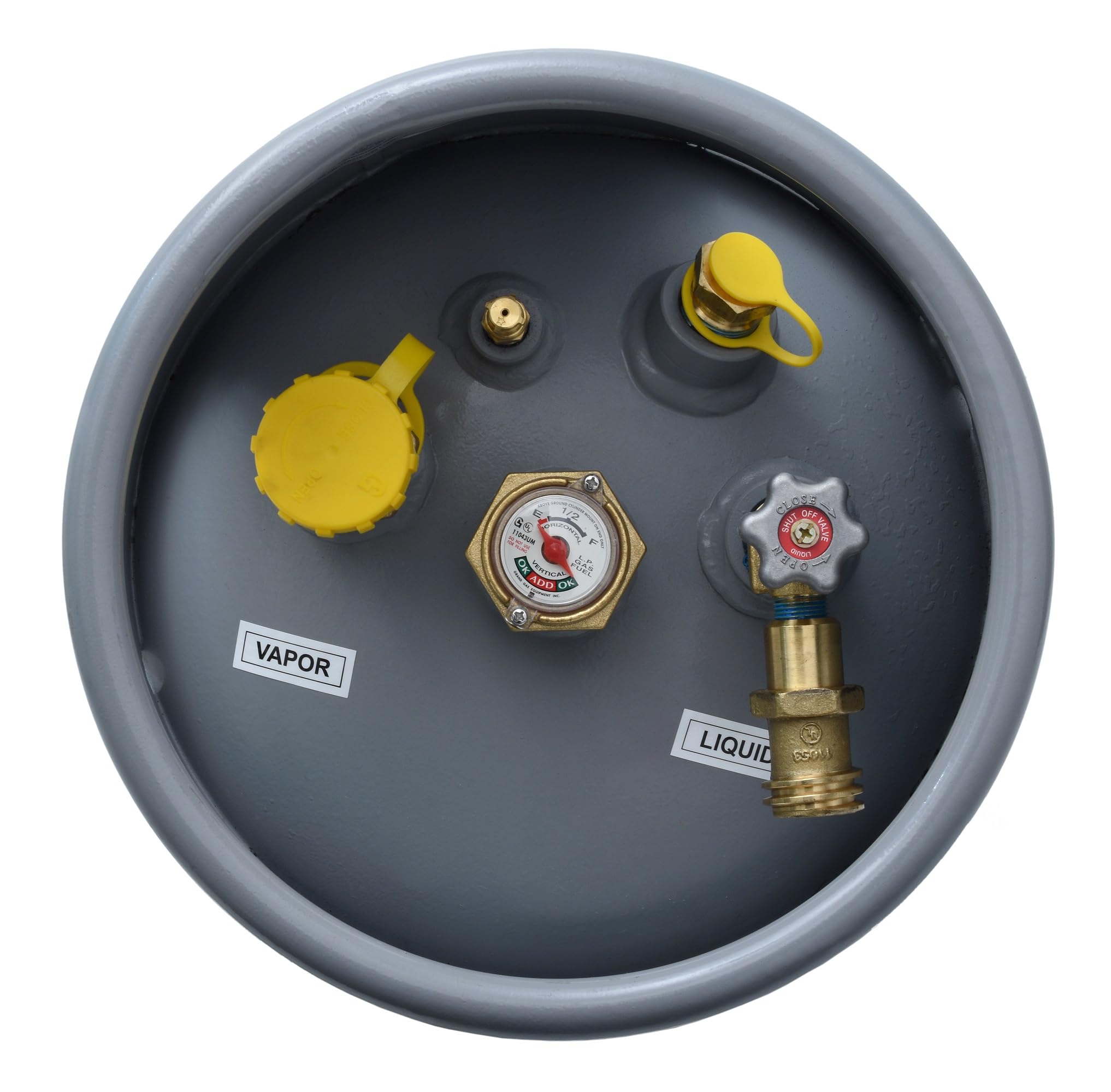 Flame King YSN335 - Steel Forklift Propane Tank Cylinder 33.5LB with Built-in Gauge, Gray
