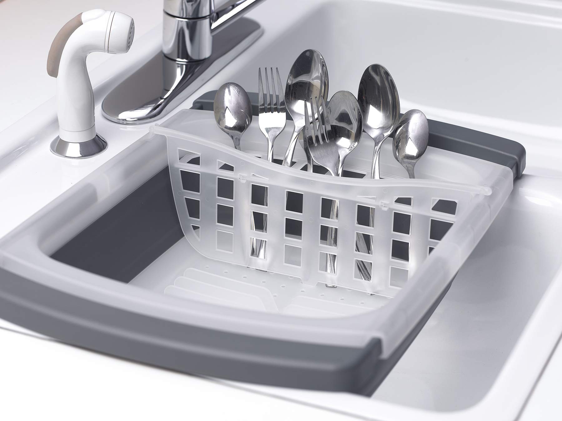 White Plastic Kitchen Dish Drainer PROGRESS INT CDD-20GY