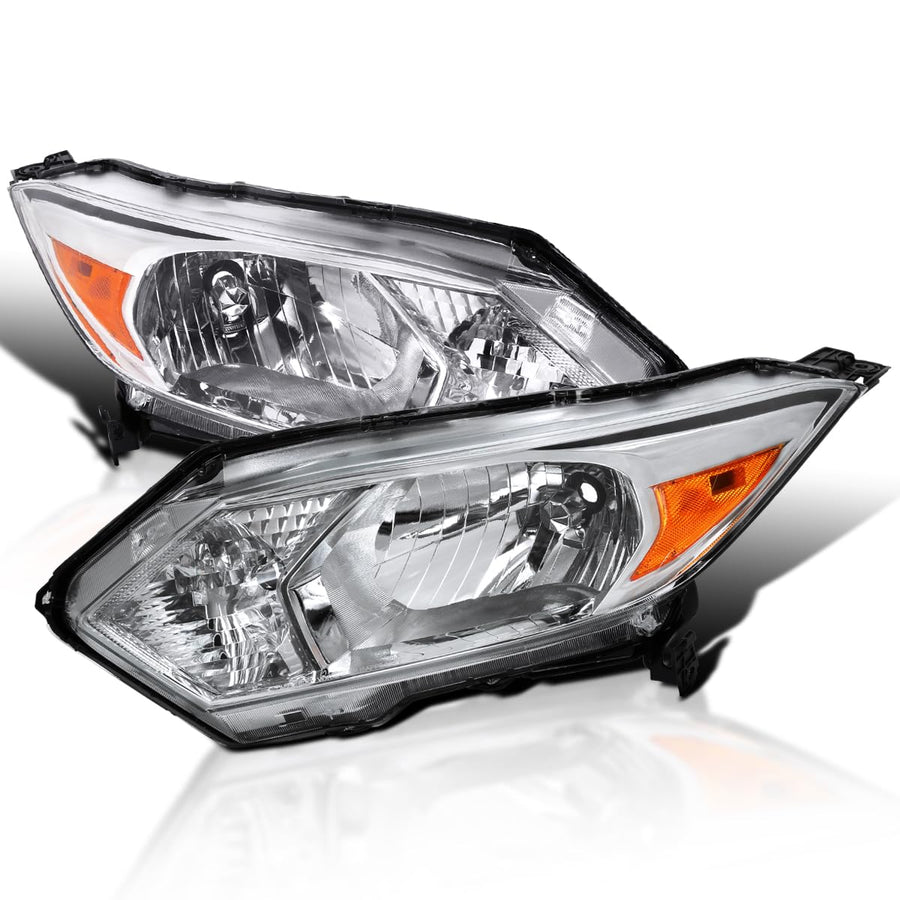 Clear SPEC-D TUNING Headlights w/Amber Reflectors Compatible with 2016-2018 Honda HRV HR-V L+R Pair Head Light Lamp Assembly