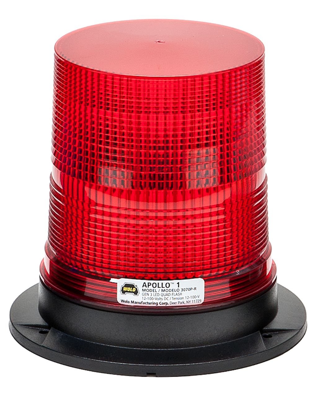 Apollo 1 GEN 3 Emergency Warning Light - Red Lens, Wolo (3070P-R) Permanent Mount