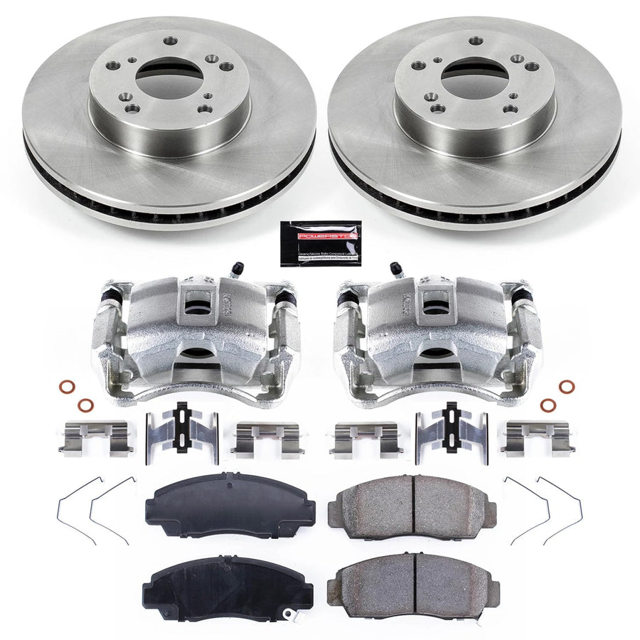 Power Stop Autospecialty KCOE2558A Replacement Front Caliper Kit-Rotors, Ceramic Brake Pads, Calipers