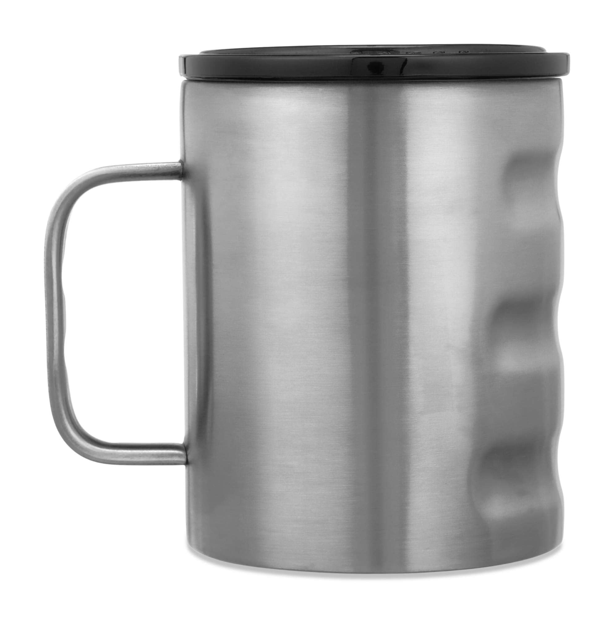 Camp Cup Grizzly Grip 11 oz | Stainless Steel |Vacuum Insulated with TwistTop Lid | Mug For Beach Camping Coffee Hiking Fishing Hunting Tea | Brushed